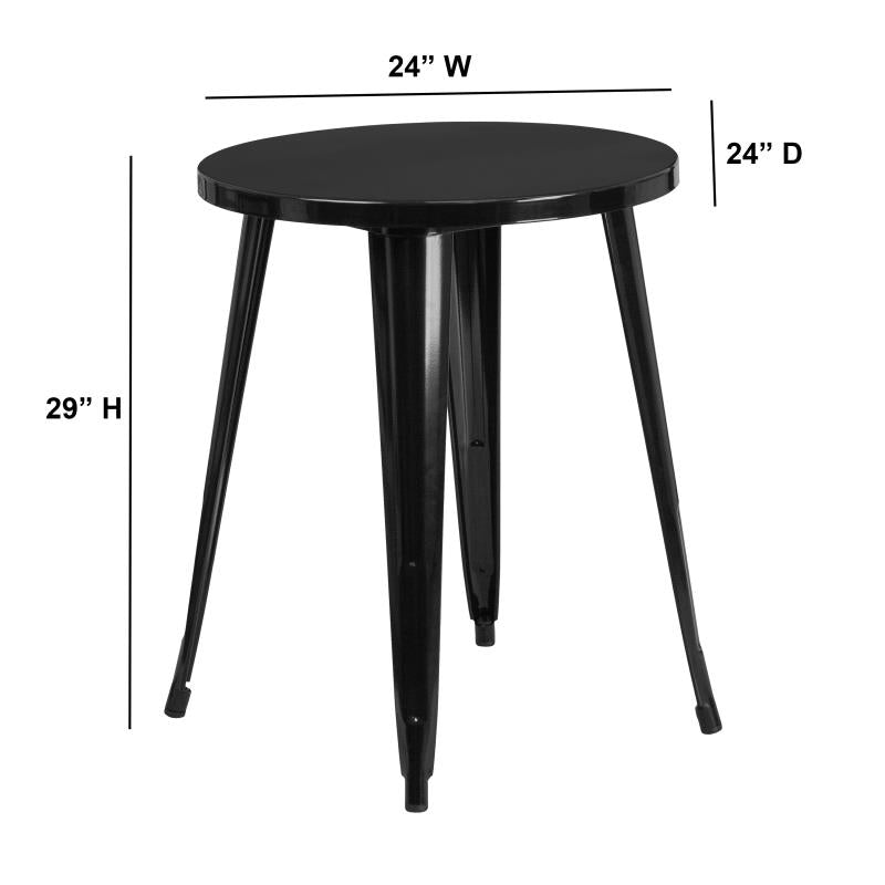 Flash Furniture Webb Commercial Grade 24 Round Black Metal Indoor-outdoor Bar Height Table