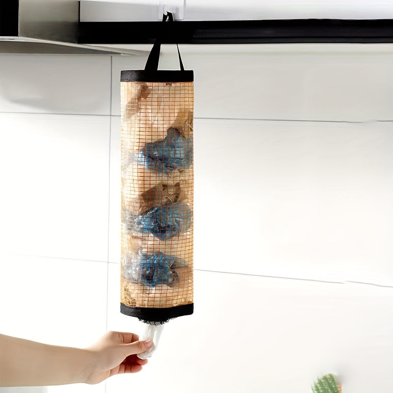 1pc Wall Hanging Trash Bag Organizer, Durable Washable Garbage Bag Holder for Plastic Bags