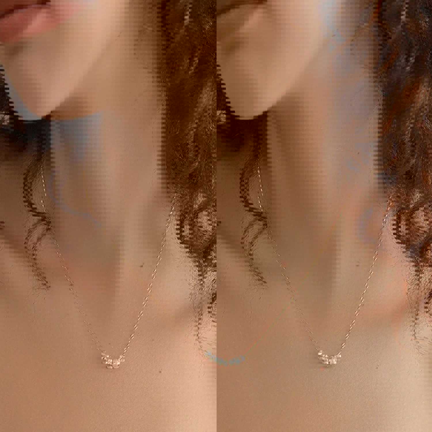 Ella Beaded Natural Pearl Necklace with Stainless Steel Chain