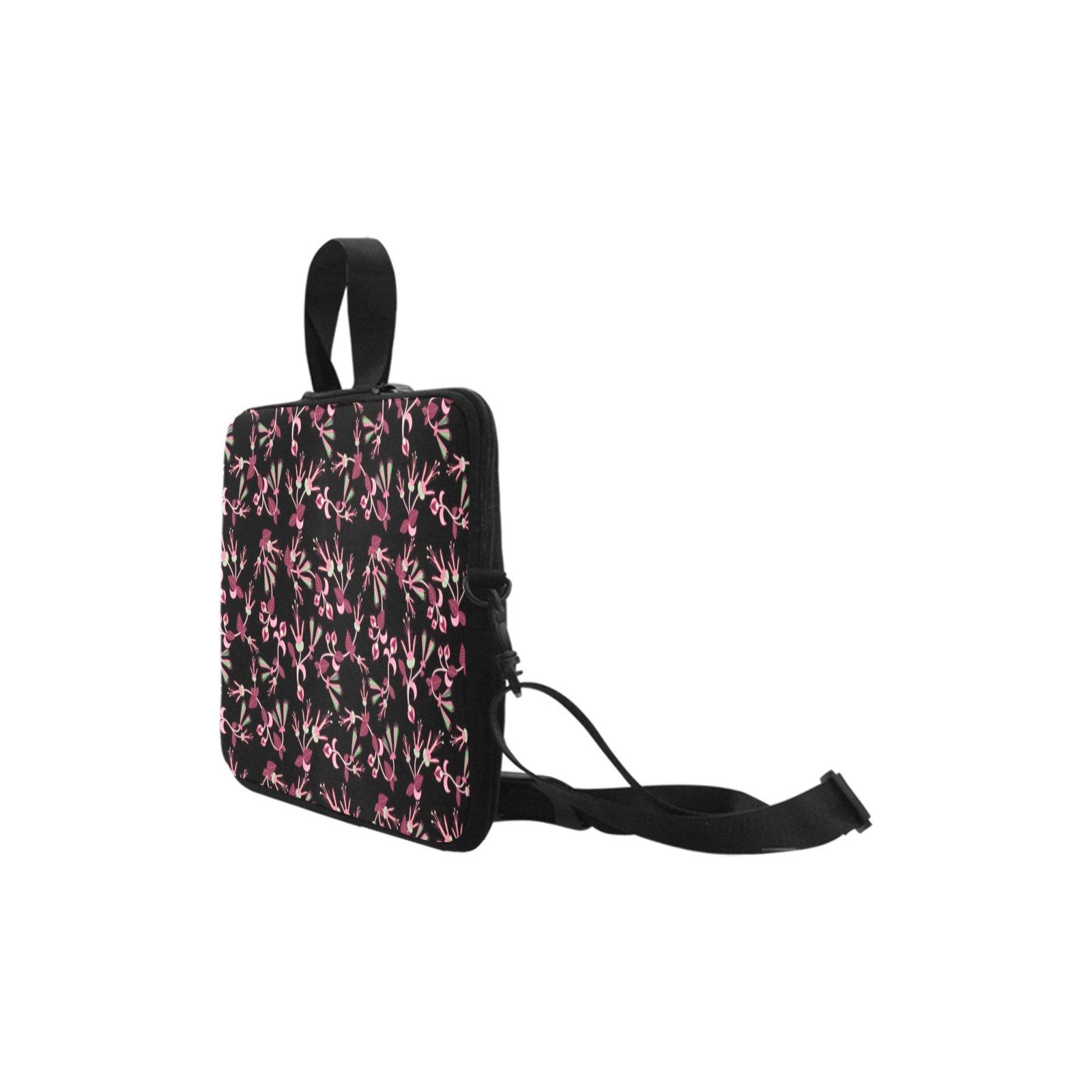 Floral Green Black Laptop Handbag