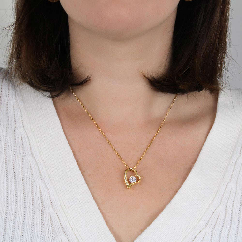 Forever Love Heart Pendant Necklace - 20 Year Work Anniversary Gift