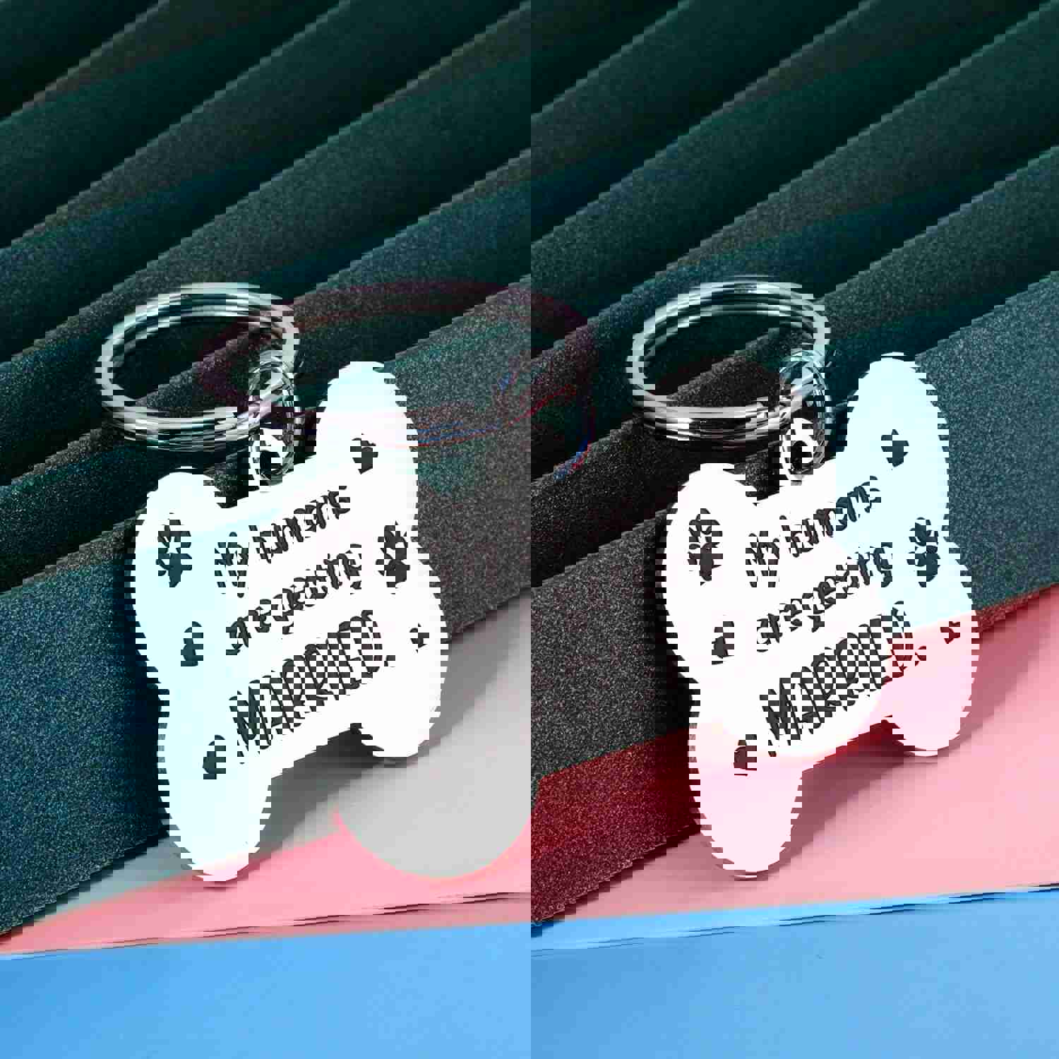 Wedding Pet Dog Tag - Engagement Announcement Gift for Dog Lovers