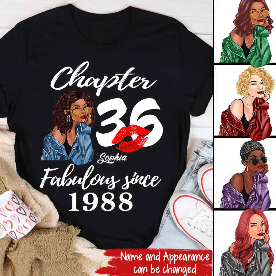 Personalised 36th Birthday Shirt for Her - 36 And Fabulous Gift Idea