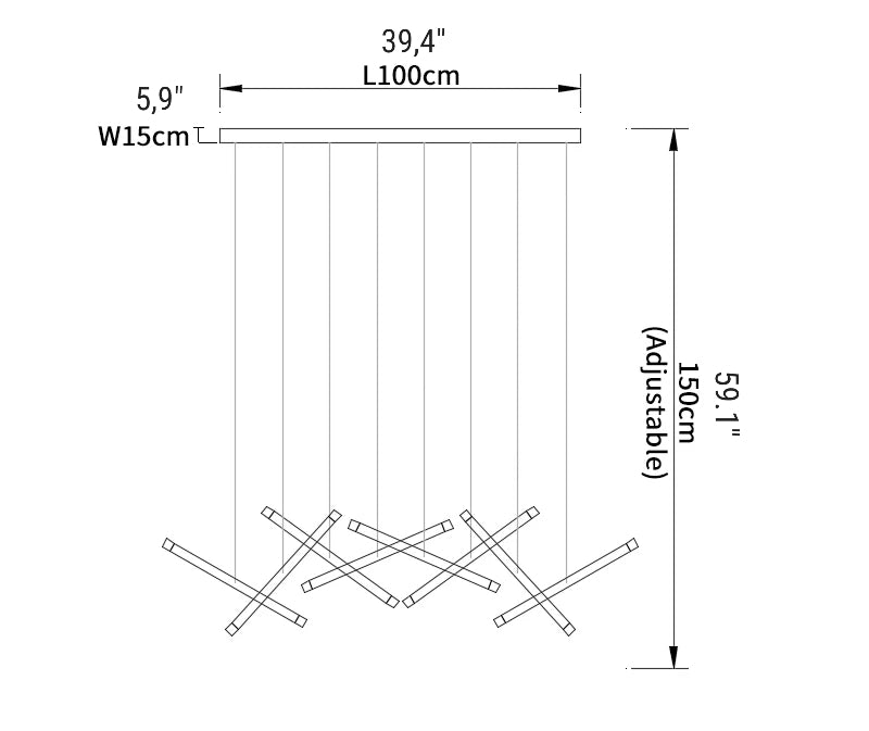 Gold/Chrome/Black Luxury Minimalist Chandelier - MIRODEMI COLLECTION