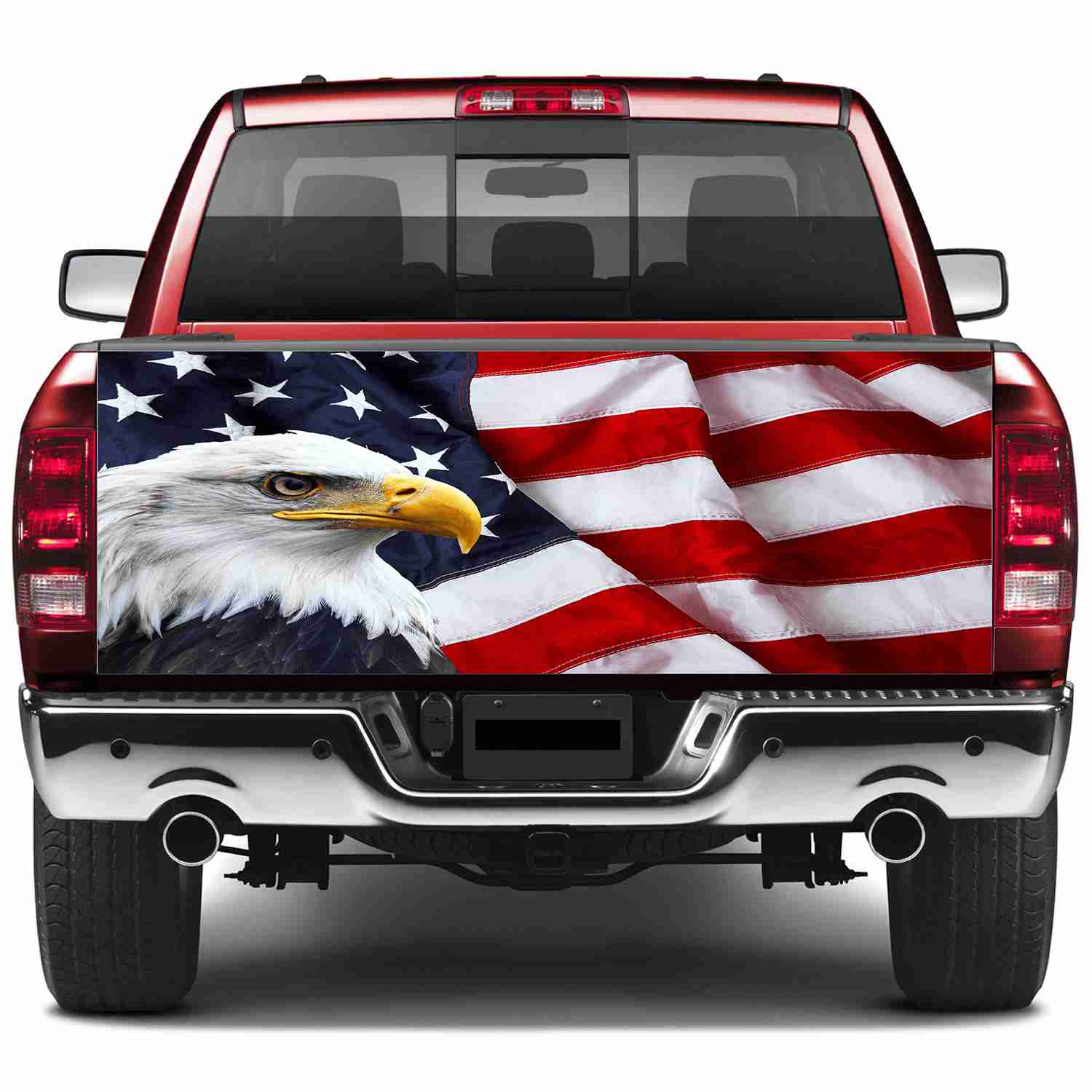 American Flag Tailgate Wrap Bald Eagle Vinyl Decal for Trucks and SUVs