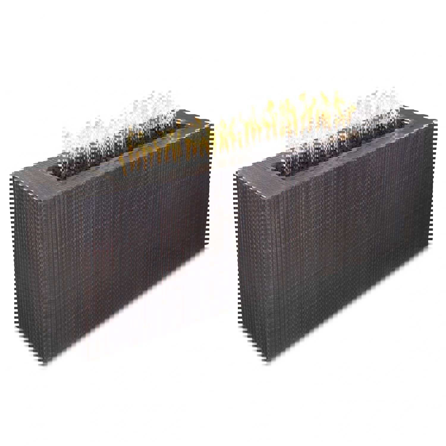 The Outdoor Plus Carmen Rectangle Metal Fire Pit with Free Cover