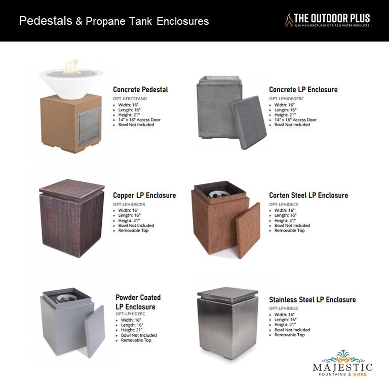 The Outdoor Plus Mesa Rectangle Fire Pit in Powder Coated Steel with Free Cover