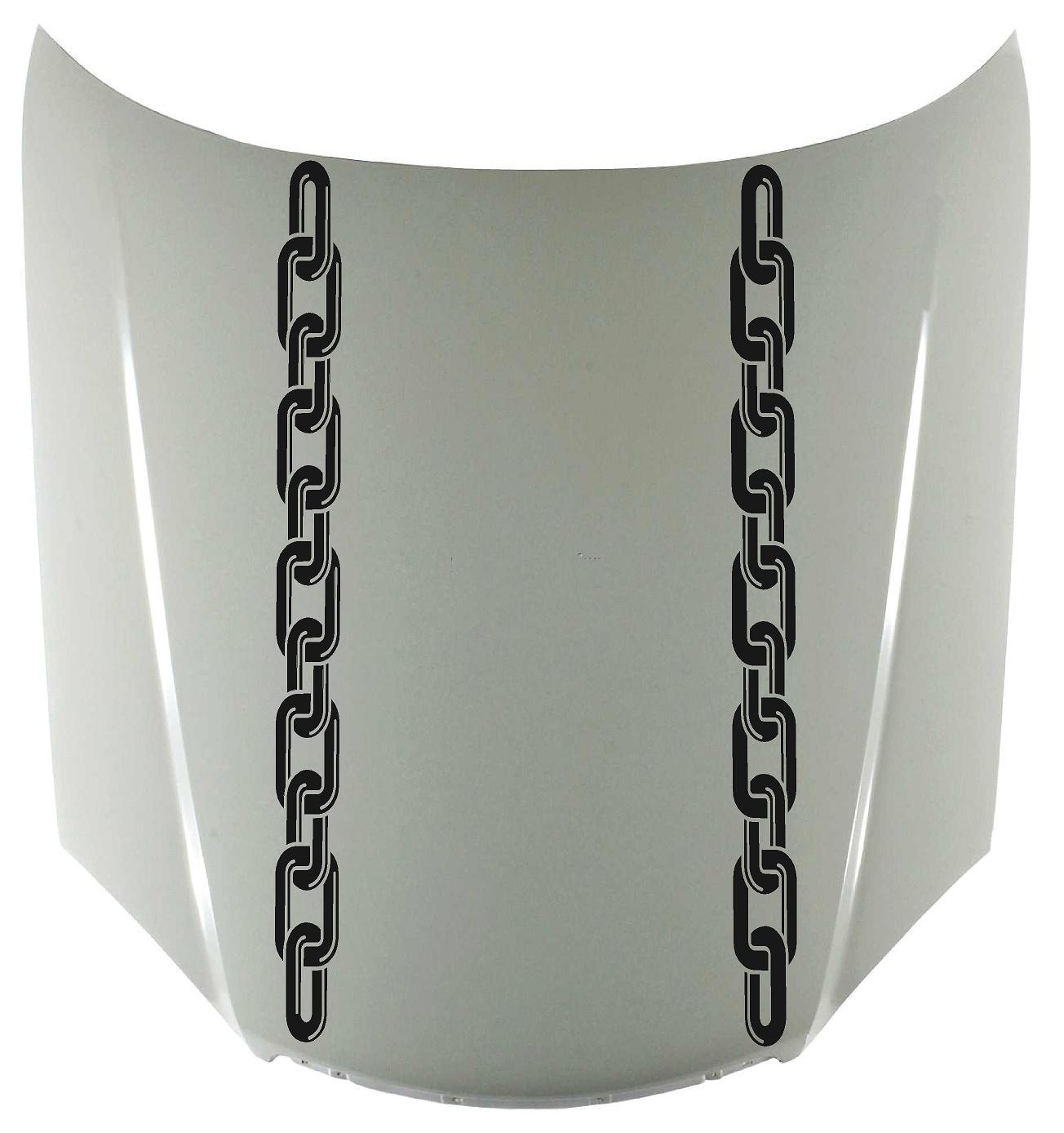 Chain Link Stripe Hood Decal Vinyl Sticker for Cars and Trucks