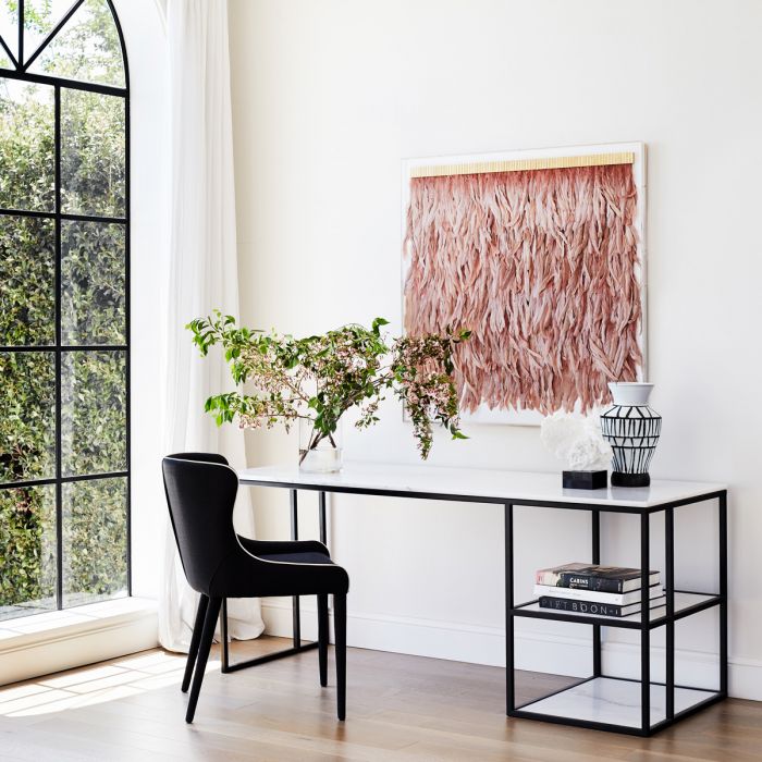 Natural Curiosities Rose Feathers Art - Custom Framed Wall Decor