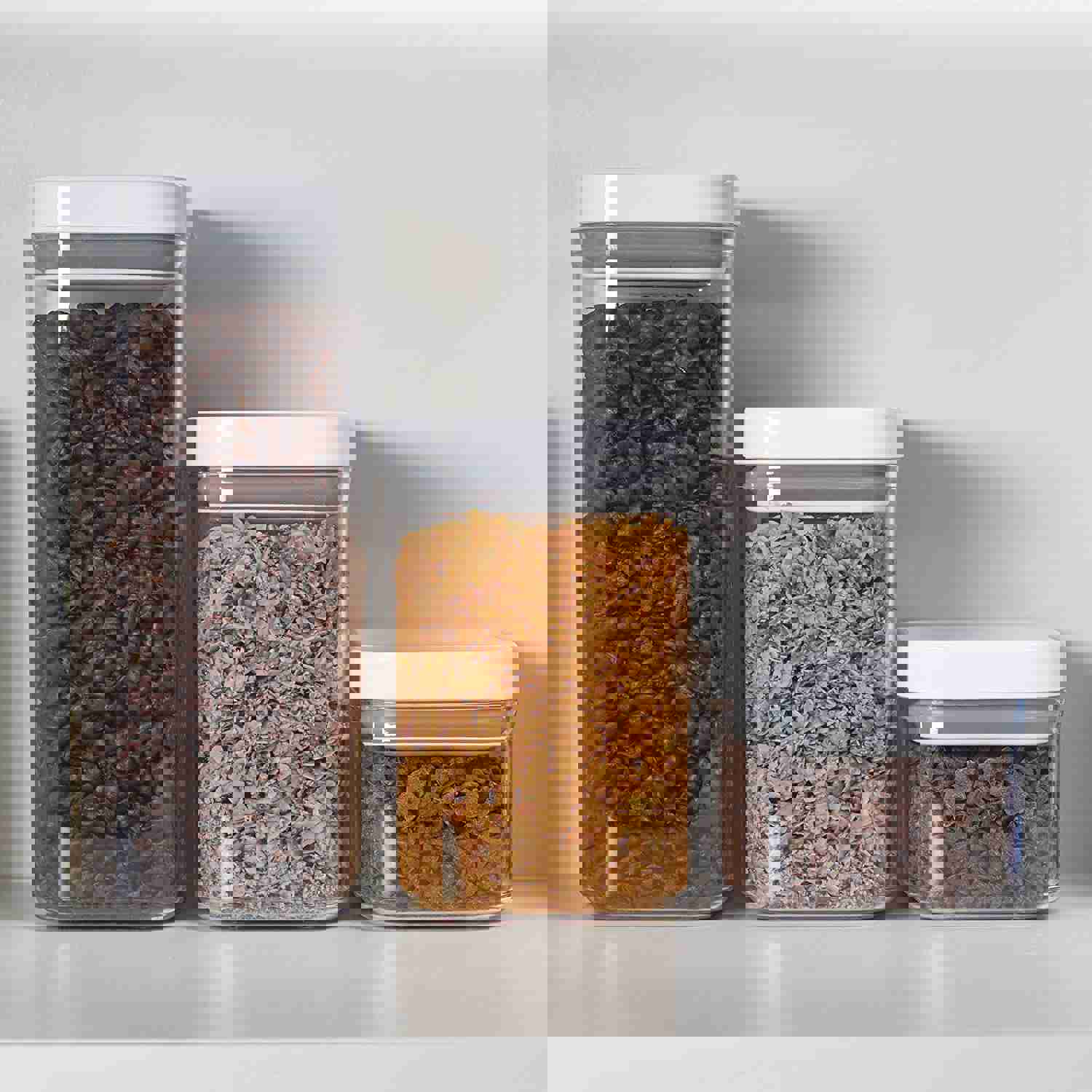 Copco Airtight Food Storage Container Set - 3 Sizes (0.52, 1.05, 1.79 Quart), Clear