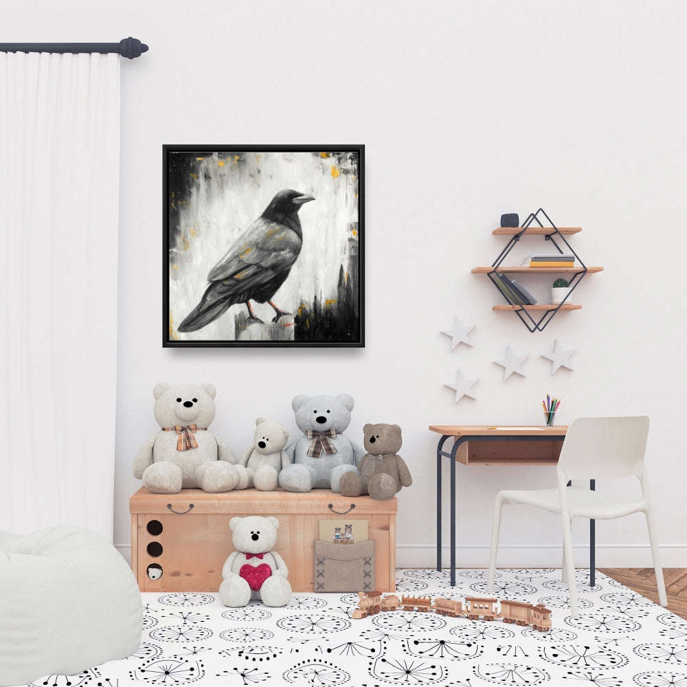 Crow Bird Fine Art Gallery Wrapped Canvas 36x36