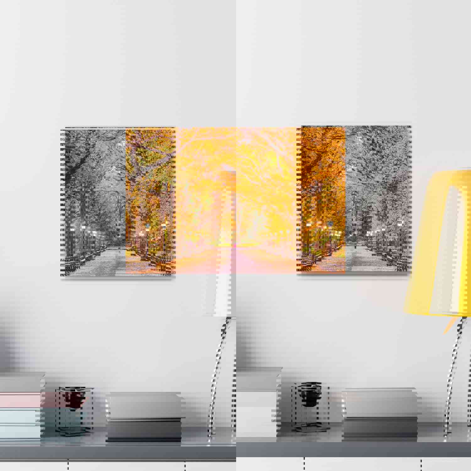 Orange Tree Autumn Park Nature Wilderness Photography Canvas Wall Art for Home Decor