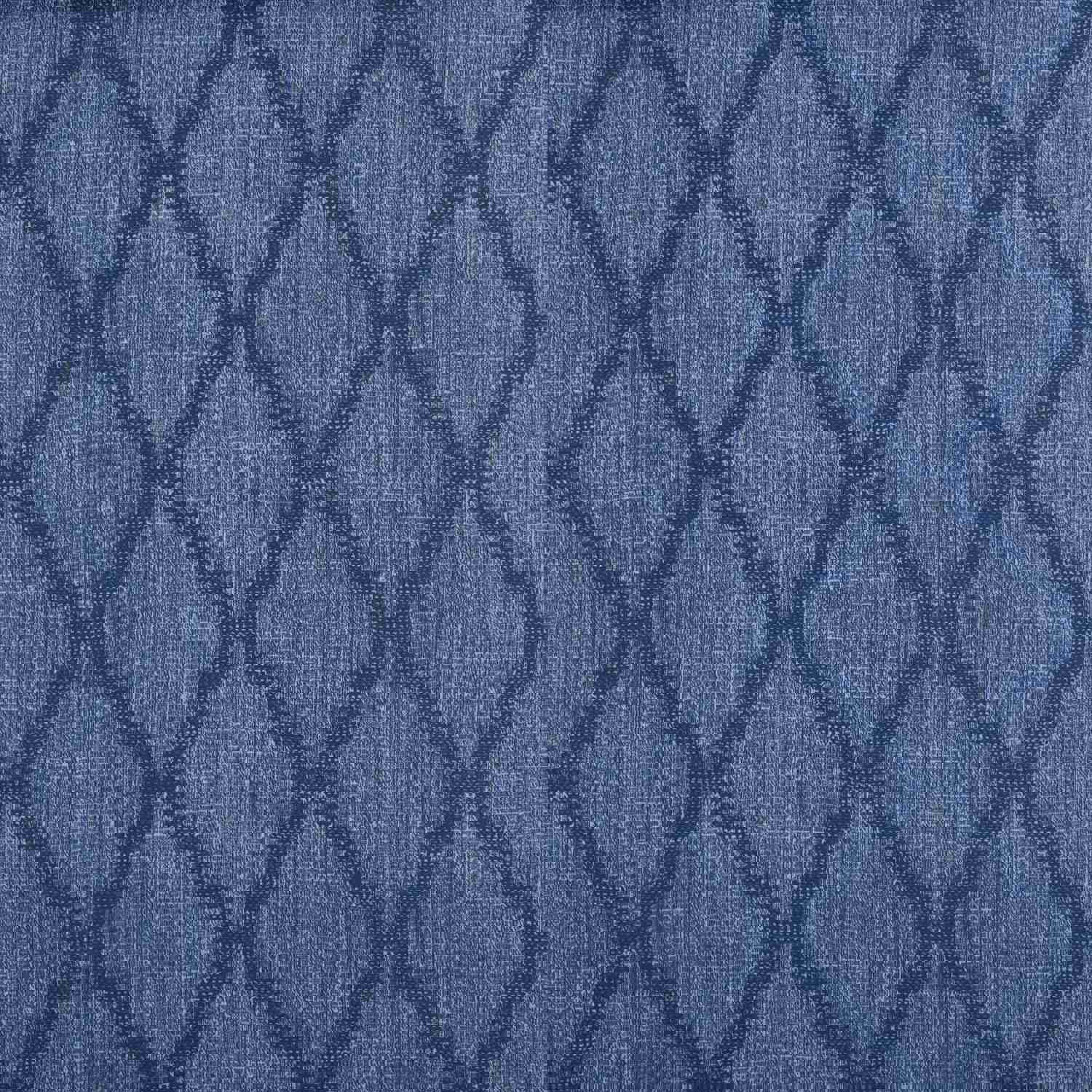 Colby 3-Piece Printed Kitchen Curtain Set in Blue
