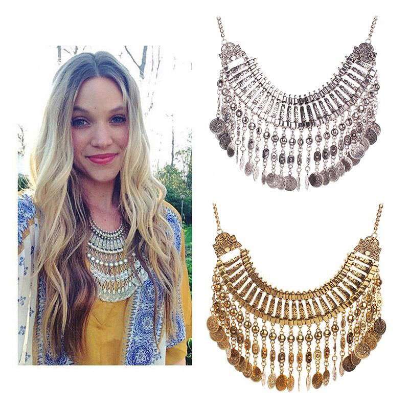2017 Boho Antique Coin Necklace for Women - African Statement Tibetan Long Tassel Bohemian Jewelry
