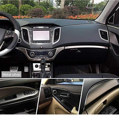 YIJINSHENG 3D Car Interior & Exterior Decoration Moulding Trim Strip (Silver, 8 Meters)