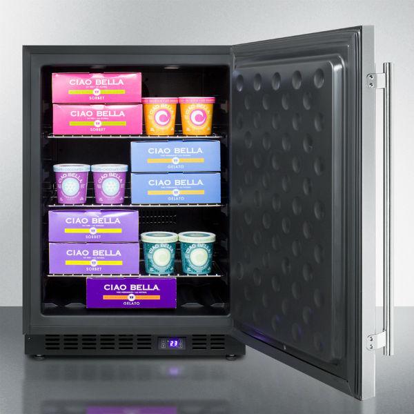 Summit SPFF51OSCSS 24 Stainless Steel Frost Free Outdoor Freezer with LED Lighting