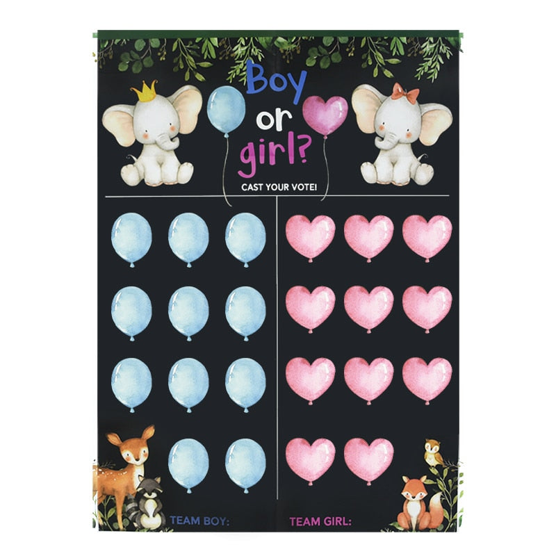 Gender Reveal Team Voting Game Poster Board With Stickers for Baby Shower and Birthday Party