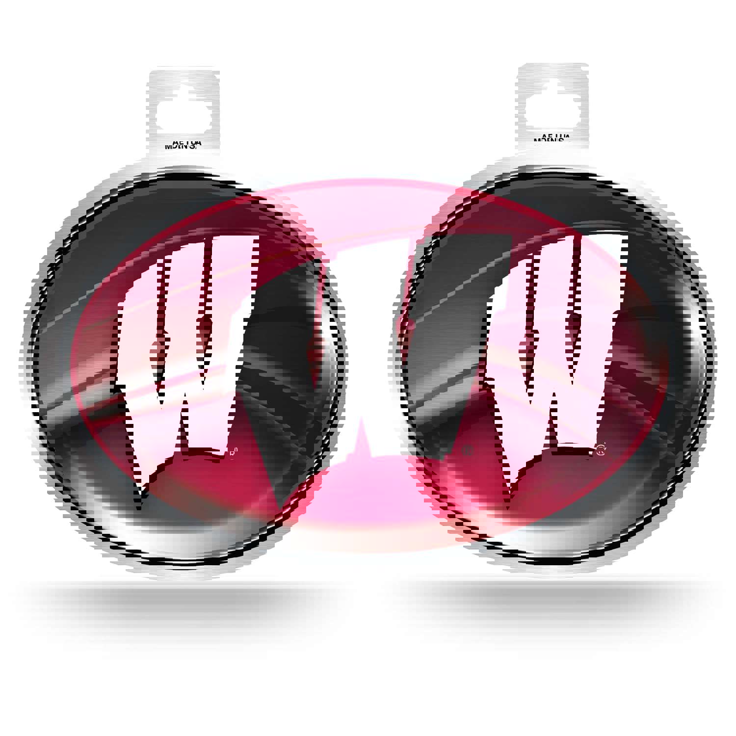 Wisconsin Badgers Metallic Oval Decal - Full Color Sticker (3.75 x 5.75 Inches)