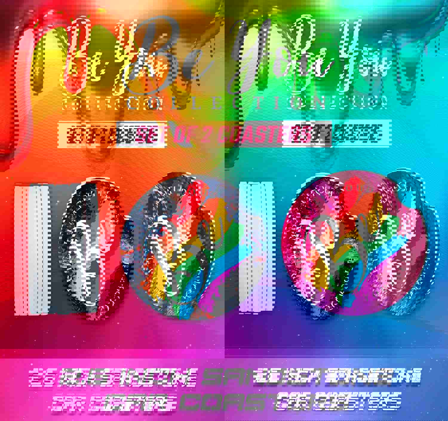 Be You LGBT Car Coasters - Pride Accessories & Gifts