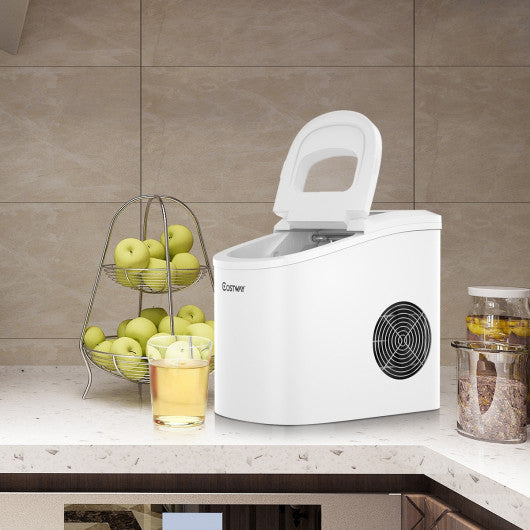 Mini Portable Compact Electric Ice Maker Machine - White