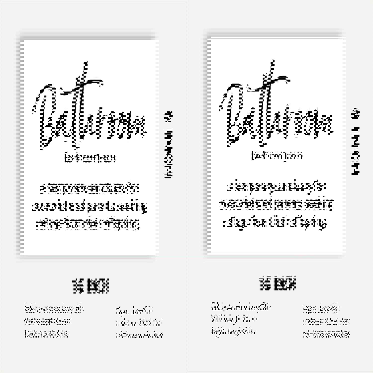 Bathroom Sanctuary Typographic Wall Art Print - Humorous Decor for Home