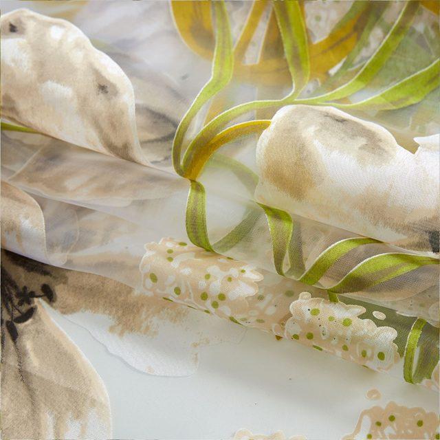 Tropical Flower Sheer Curtain for Soft Lighting and Privacy