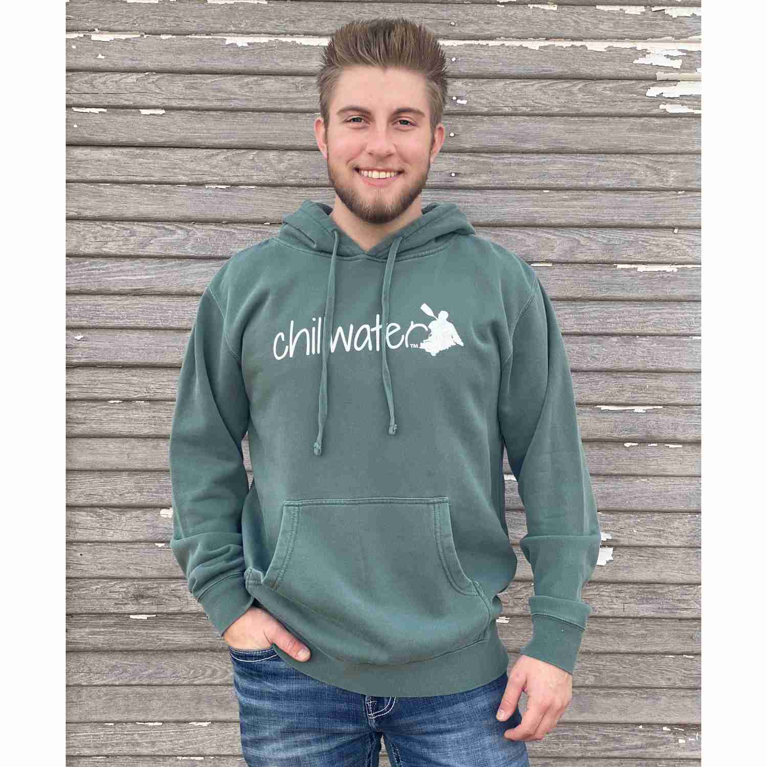 Comfort Stretch Hoodie Sweatshirt - Classic Kayak Design