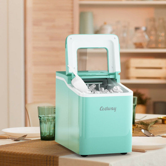 Portable Countertop Ice Maker Machine with Scoop - Green
