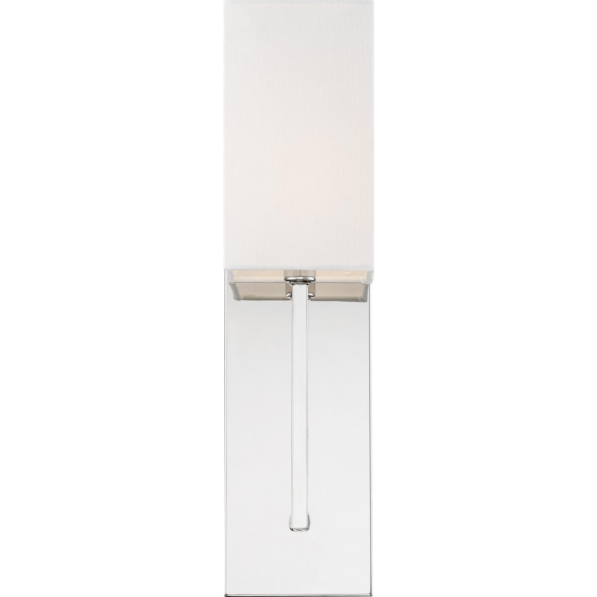 Vesey 1 Light Wall Sconce with White Linen Shade - Polished Nickel Finish