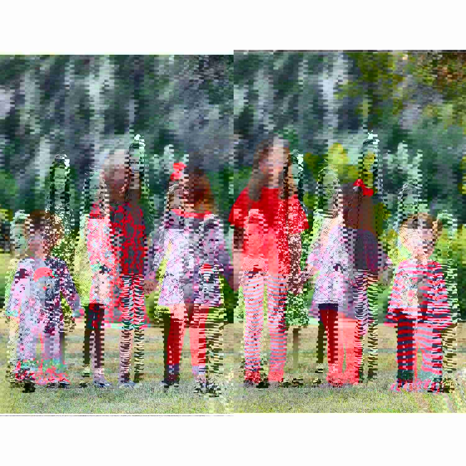 AnnLoren Girls Boutique Santa Holiday Christmas Clothing Set Outfit