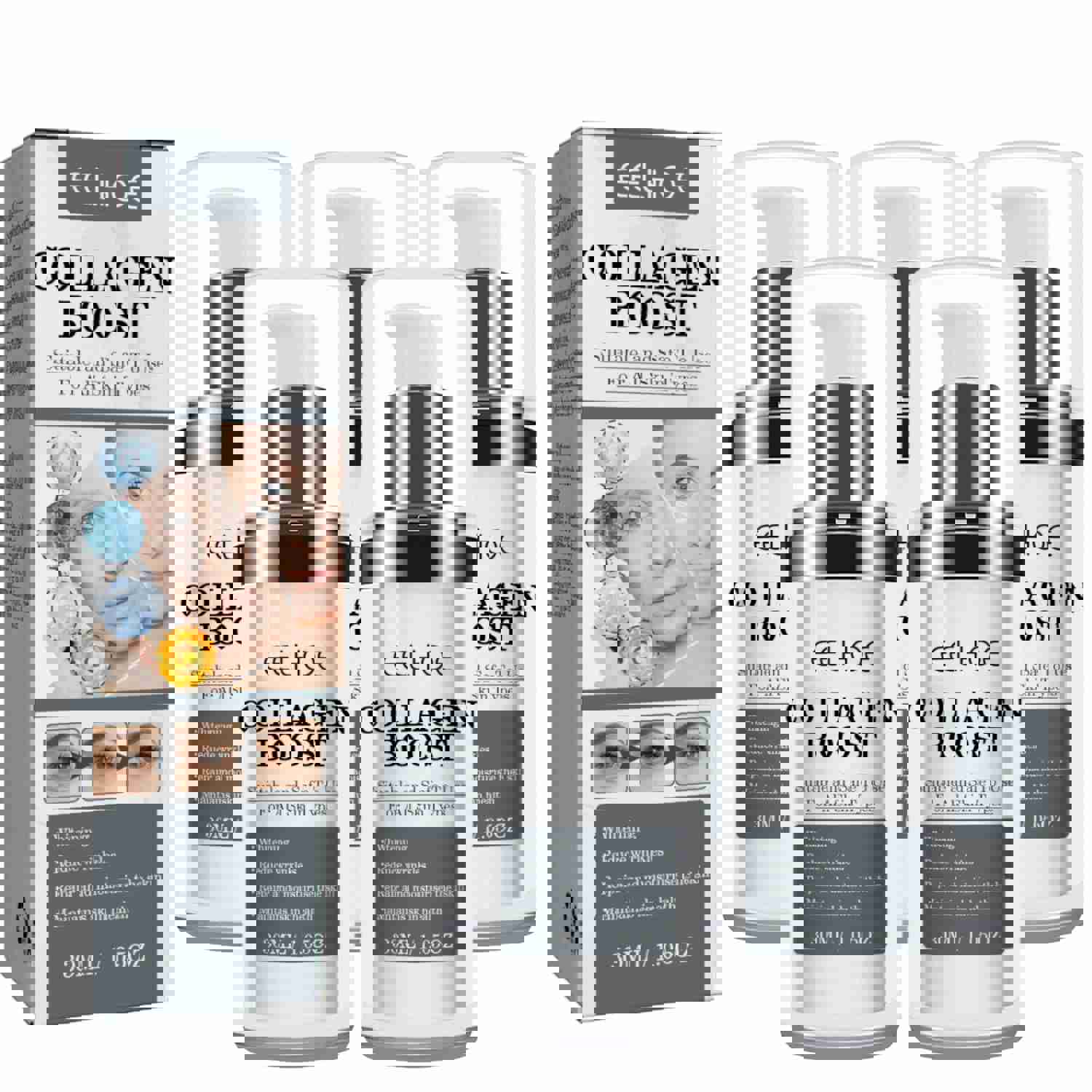 EELHOE Unisex Collagen Boost Anti-Aging Serum with Hyaluronic Acid