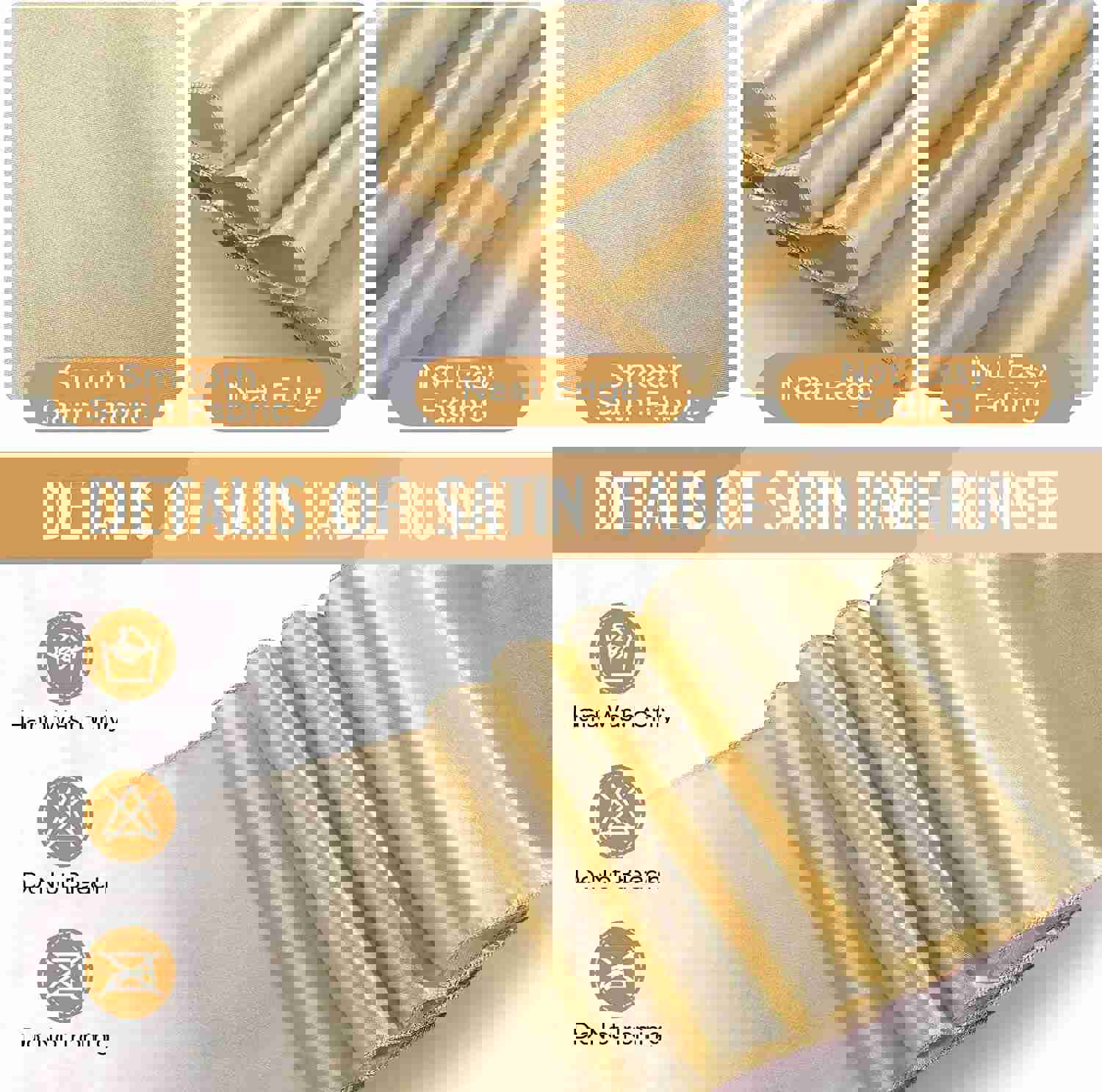 Disposable Plastic Tablecloth Rose Gold 6-Seat Table Cover 108 Inches Satin Table Runner for Wedding Party