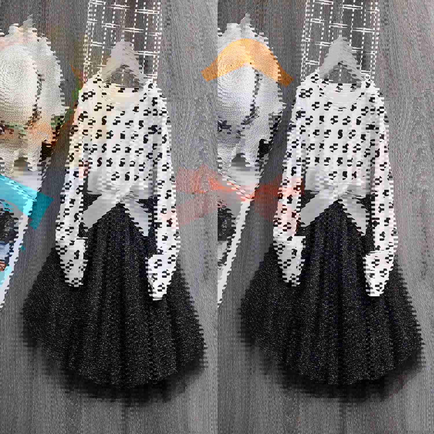 Girls Summer Dress with Bowknot Belt - Soft Cotton Polka Dot Casual Wear for Ages 3-8