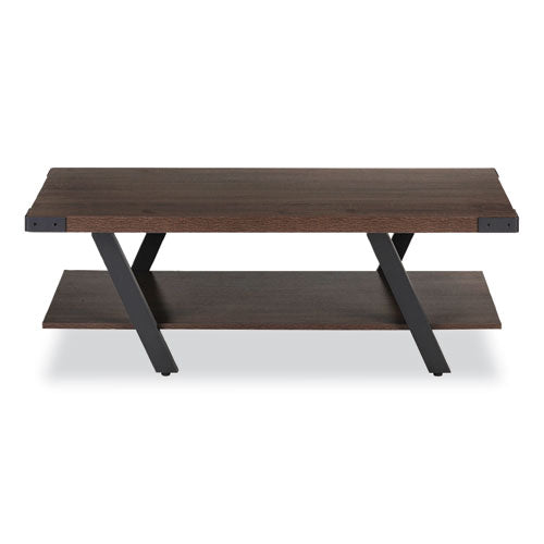 Safco Mirella™ Coffee Table - Rectangular 48x23.75x16 with Southern Tobacco Top and Black Base