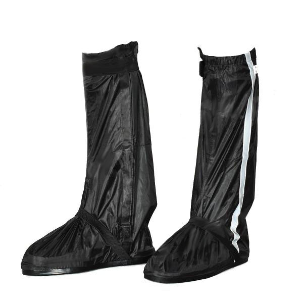 Motorcycle Waterproof Rain Boot Shoes Cover with Reflective Tape - Black (Size 42-43)
