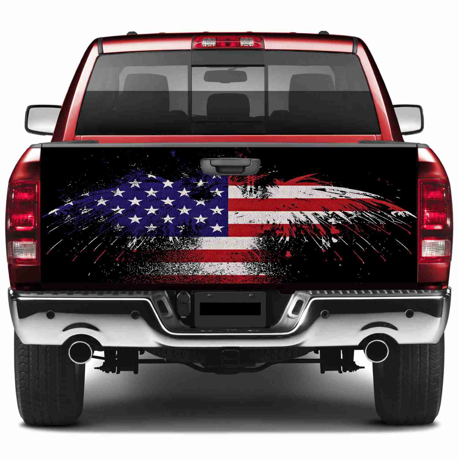 American Flag Tailgate Wrap Bald Eagle Vinyl Decal for Trucks and SUVs