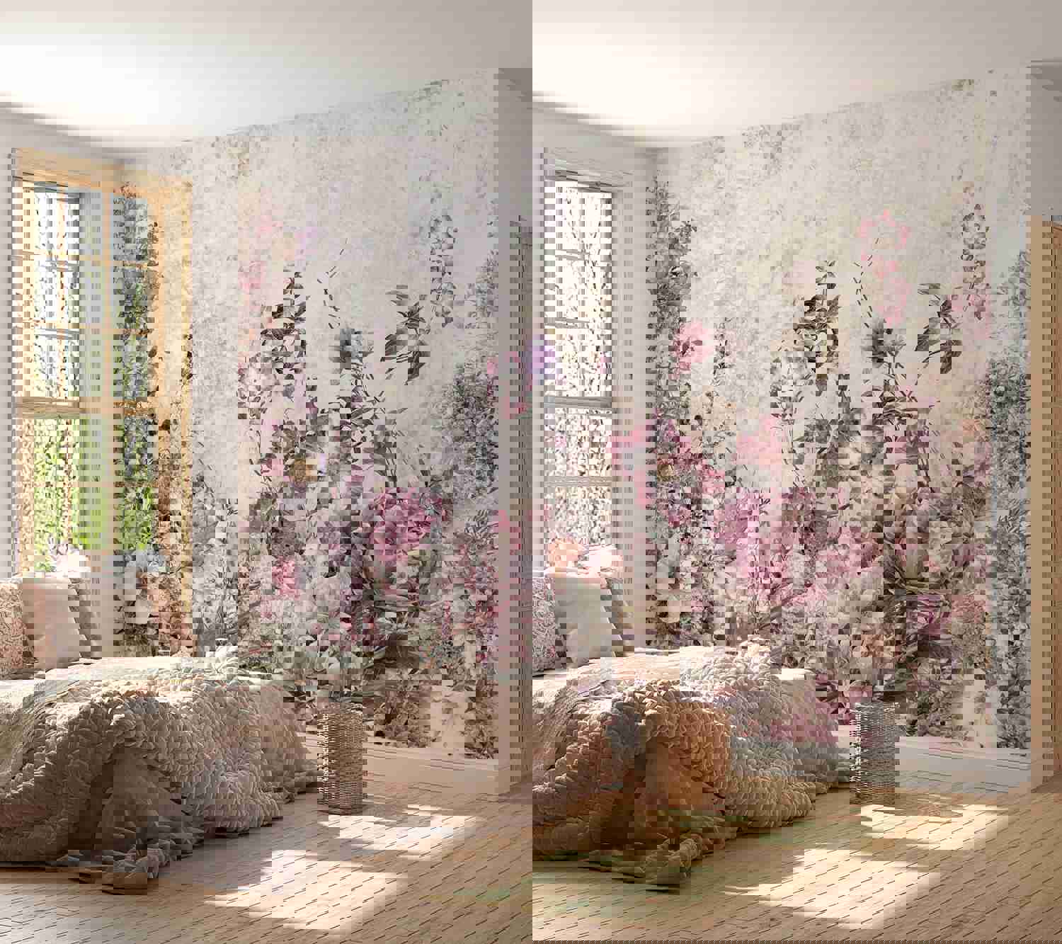 Peel & Stick Floral Wall Mural - Floral Meadow - Removable Wall Decals