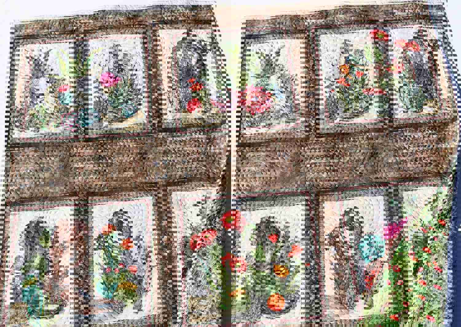 Southwest Quilt Kit - Western Theme with Cactus, Boots, Hats, and Skull Design