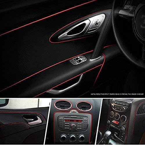 YIJINSHENG 3D Car Interior & Exterior Decoration Moulding Trim Strip (Silver, 8 Meters)
