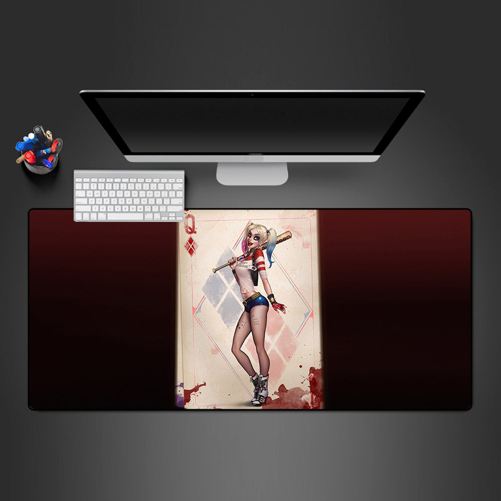 Harley Queen Card Design Gaming Mouse Pad, Large Size for Computer Desk