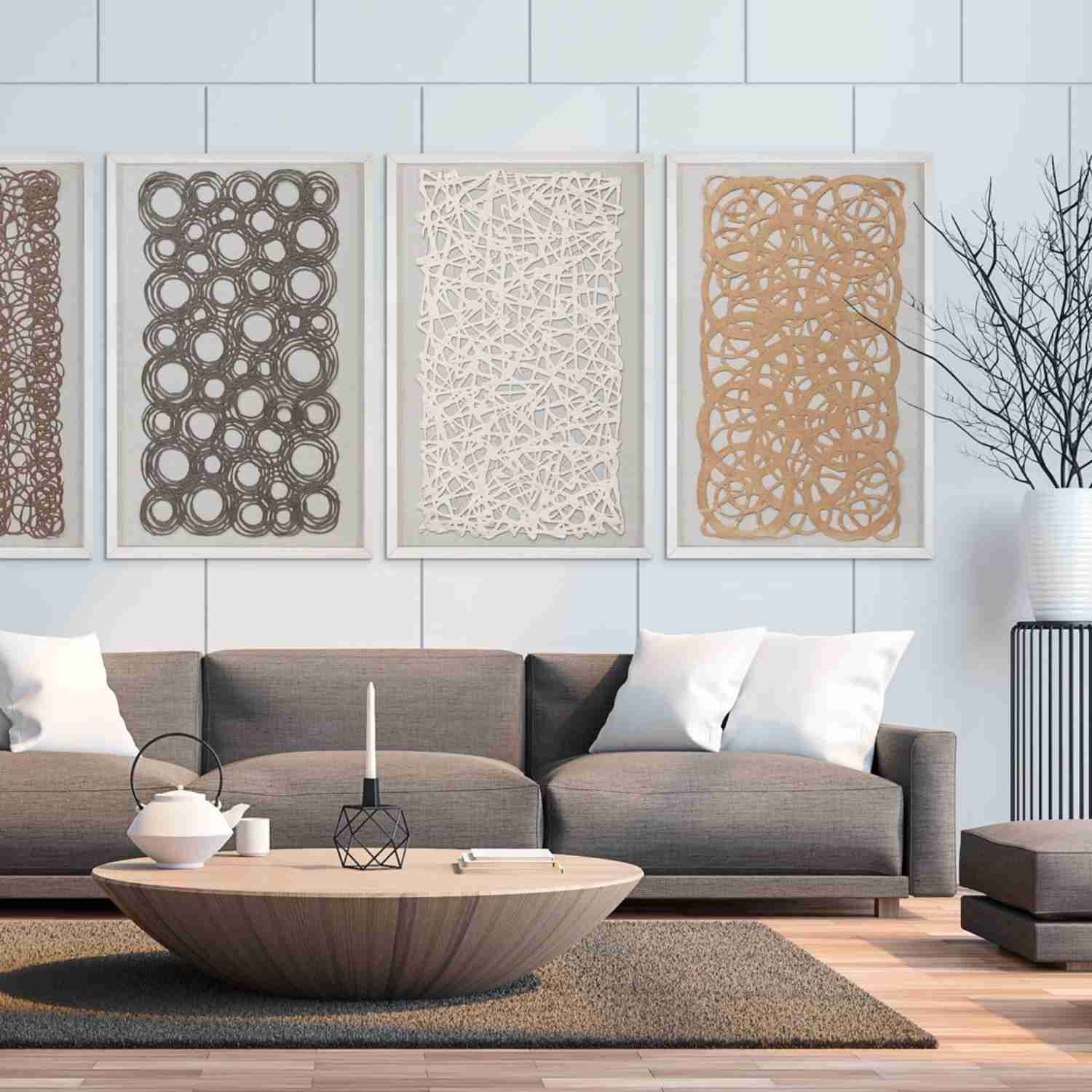 Natural Curiosities Large Abstract Papers Art in White