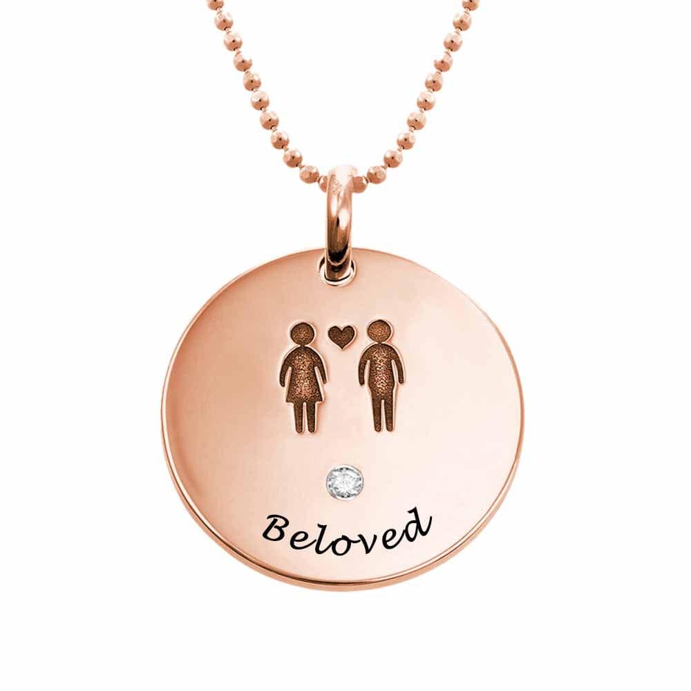 Custom Text Couples Necklace Personalized Silver Name Necklace Jewelry for Mother's Day Gift