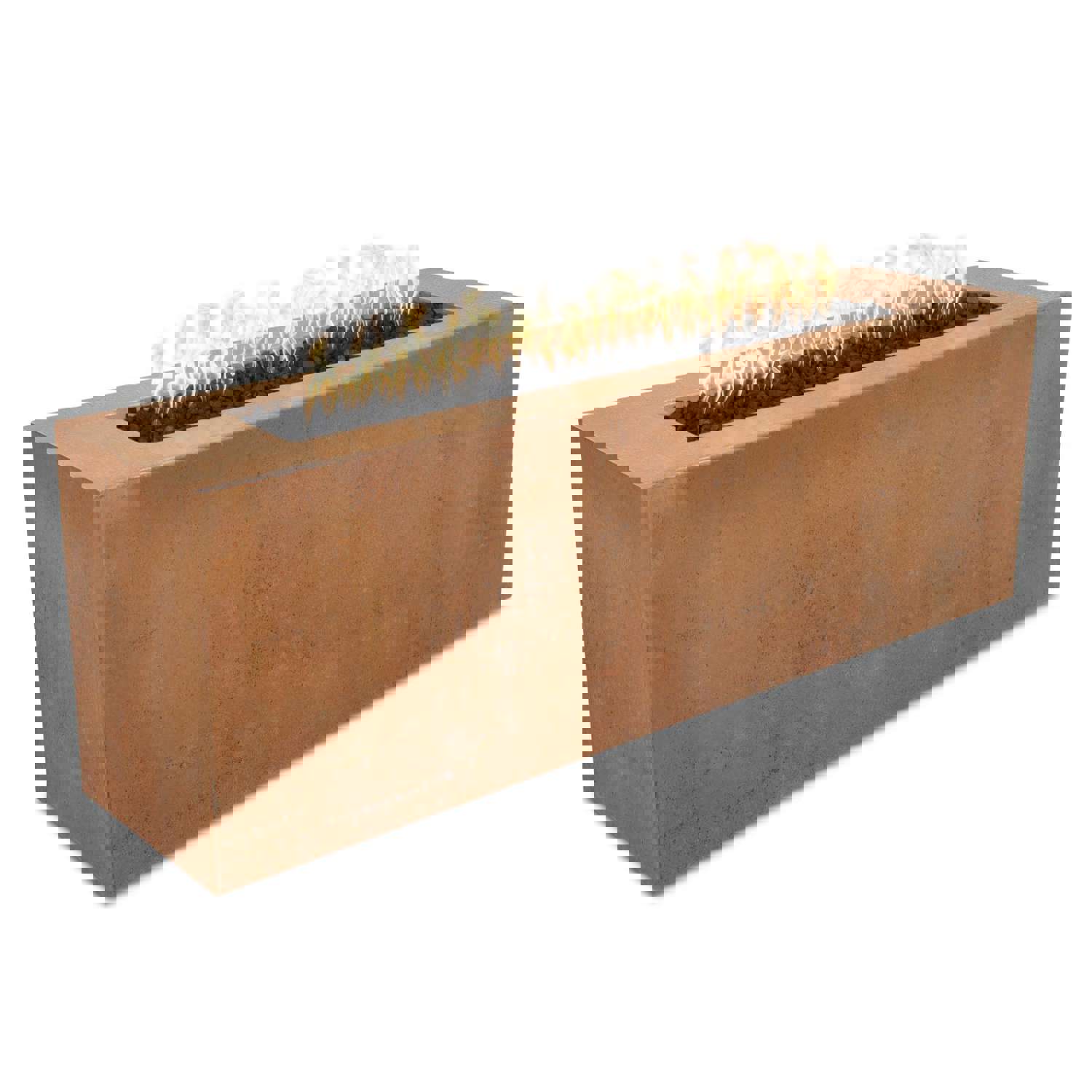 The Outdoor Plus Carmen Rectangle Metal Fire Pit with Free Cover