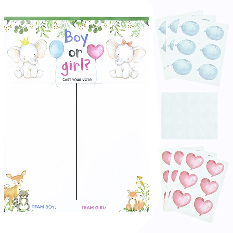 Gender Reveal Team Voting Game Poster Board With Stickers for Baby Shower and Birthday Party