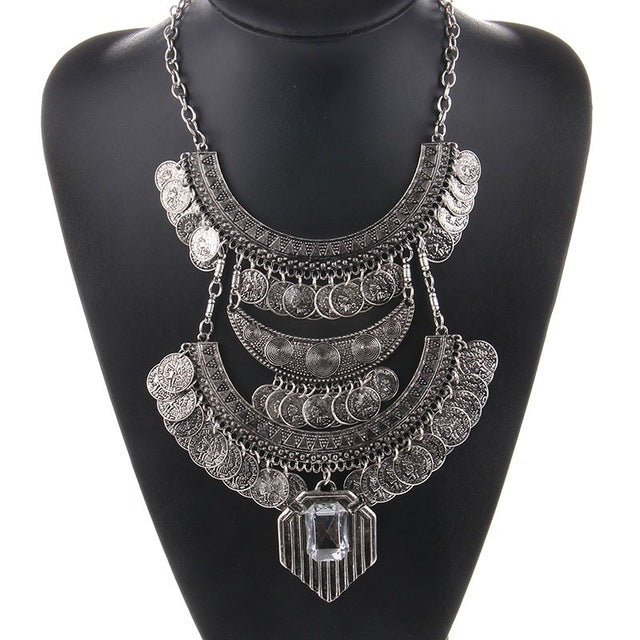 2017 Boho Antique Coin Necklace for Women - African Statement Tibetan Long Tassel Bohemian Jewelry