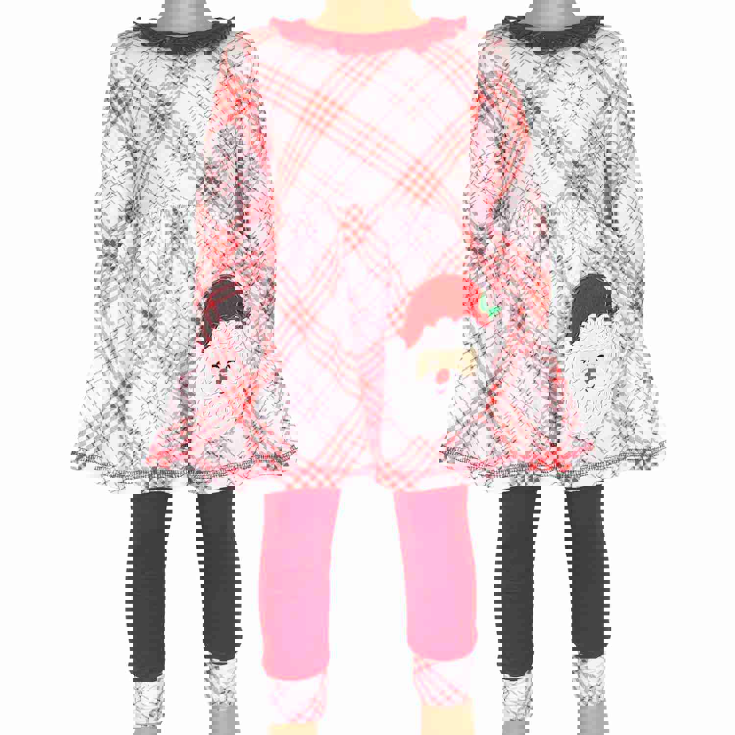 AnnLoren Girls Boutique Santa Holiday Christmas Clothing Set Outfit