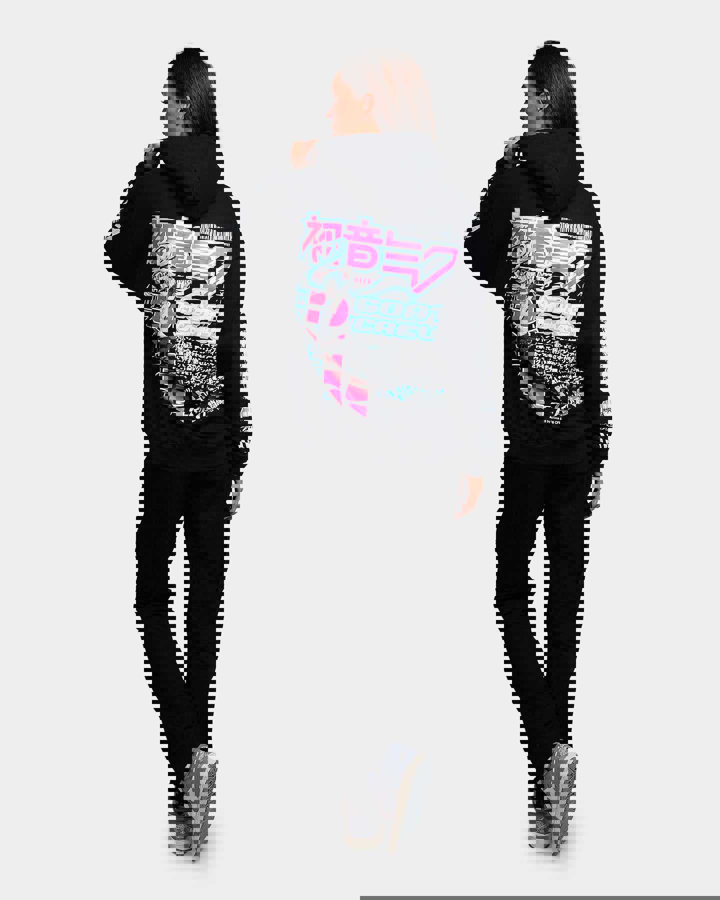 Goat Crew X Hatsune Miku Magazine Hoodie Black
