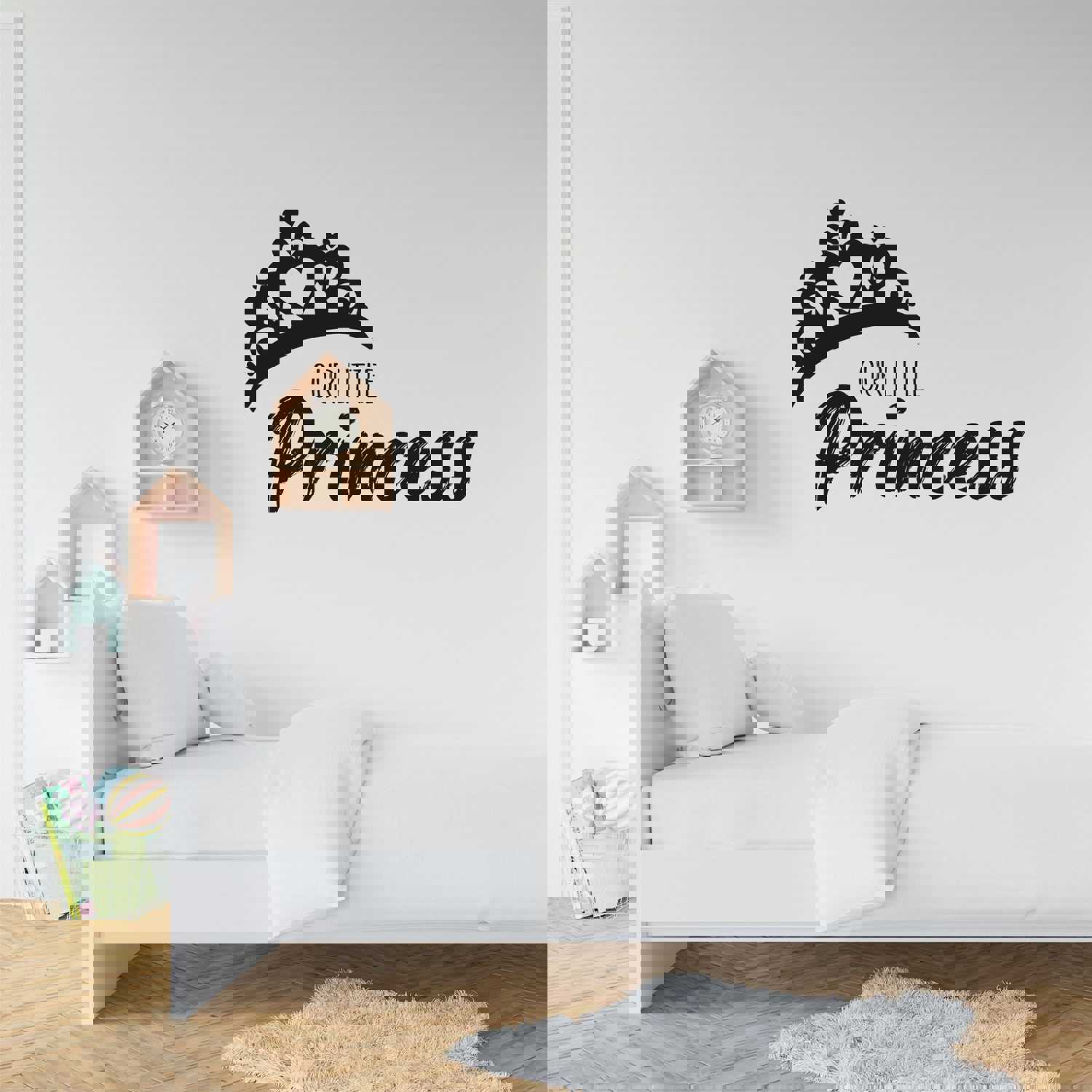 Girls Quotes Vinyl Wall Art Sticker Decal - Our Little Princess Cute Little Crown