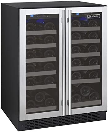 36 Bottle Dual Zone Wine Refrigerator with French Doors - 25% More Energy Efficient