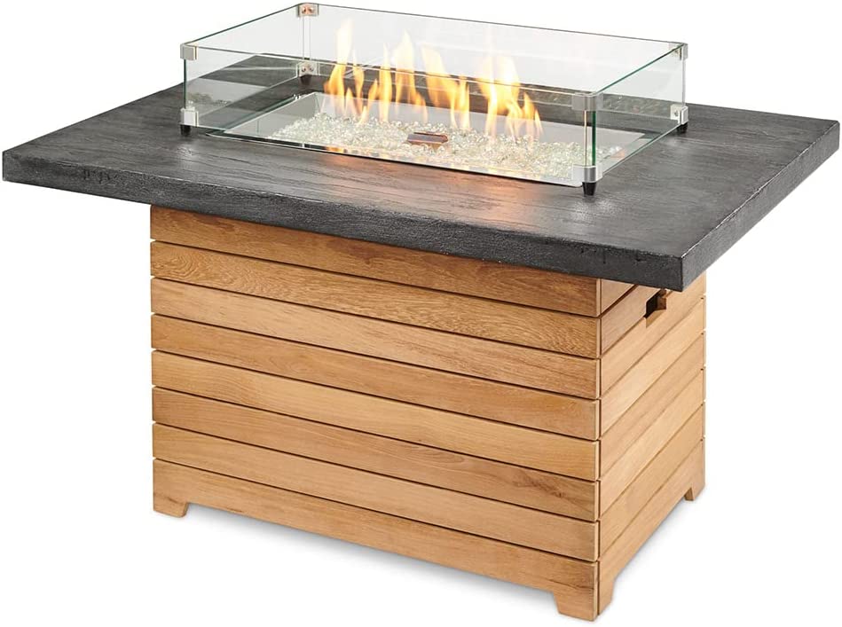 Outdoor Greatroom Darien Rectangular Gas Fire Pit Table with Everblend Top - DAR-1224-EBG-K